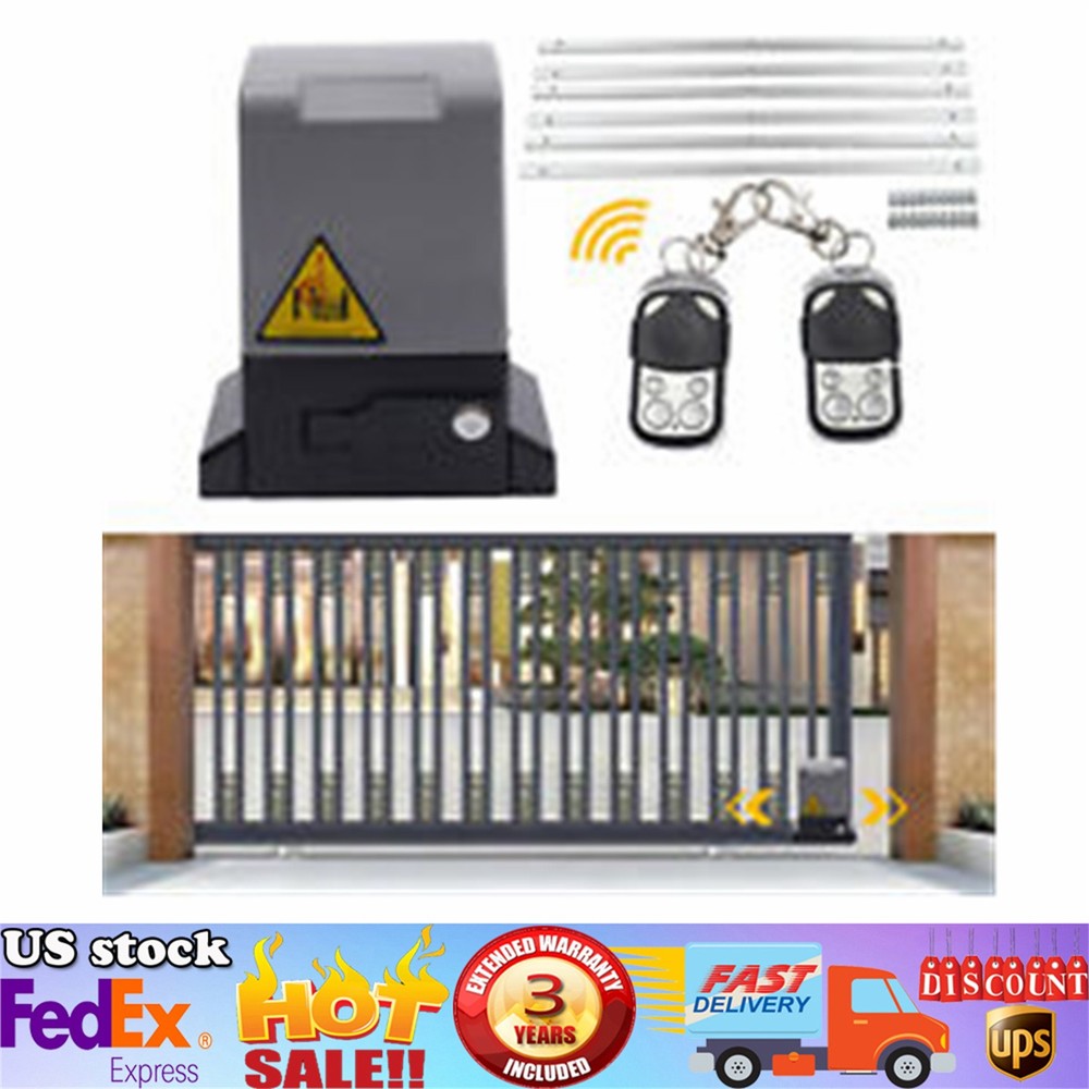 2600lbs Automatic Electric Sliding Gate Opener Motor Operator w/Remote Control