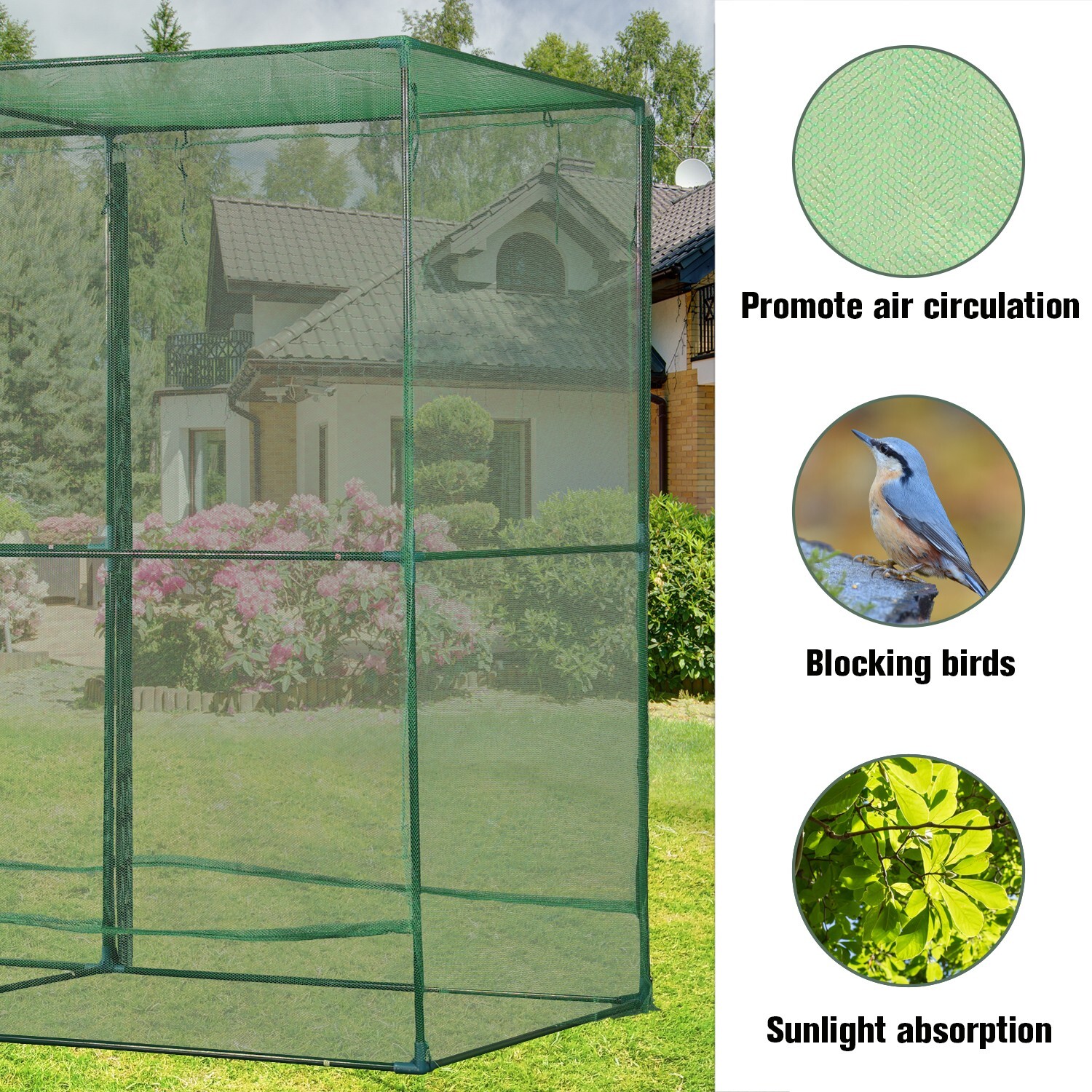 Aoodor 8x4x6ft. Walk-in Crop Cage Plant Protection Tent For Insects Squirrel