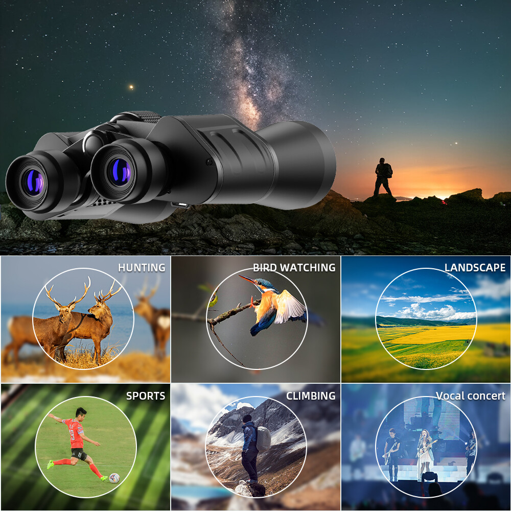 180x100 High Power Military Binoculars Day/Night Vision Waterproof Hunting +Case