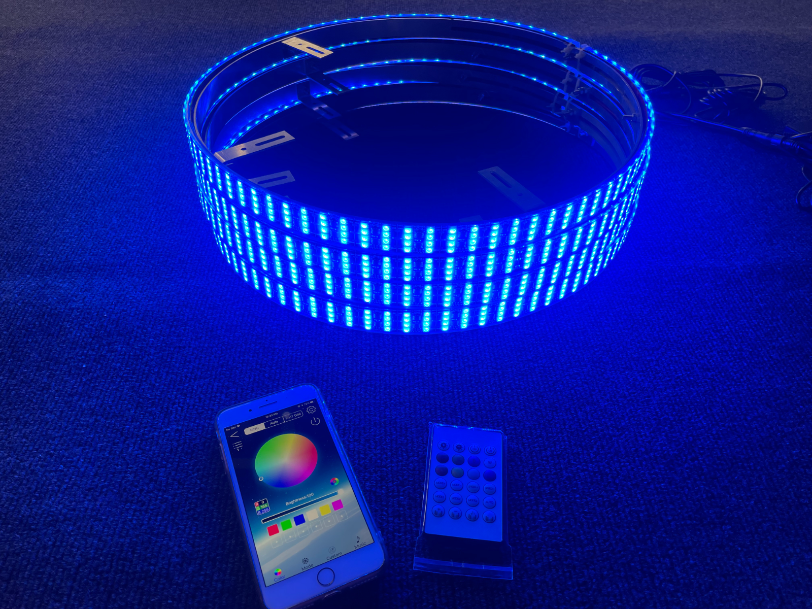 17.5" x4PCS Wheel Lights for Truck CHASING Quad Row LEDs Brightest APP + Remote