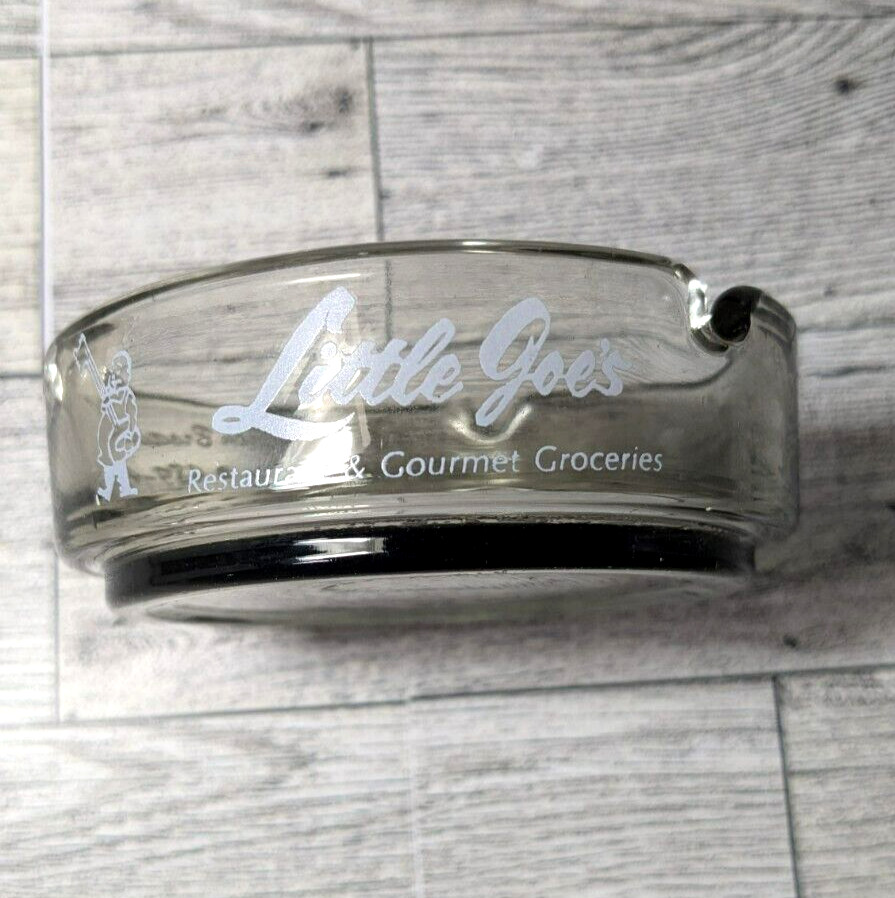 Vintage Little Joe’s Restaurant Round Glass Ashtray Gray Tone Los Angeles