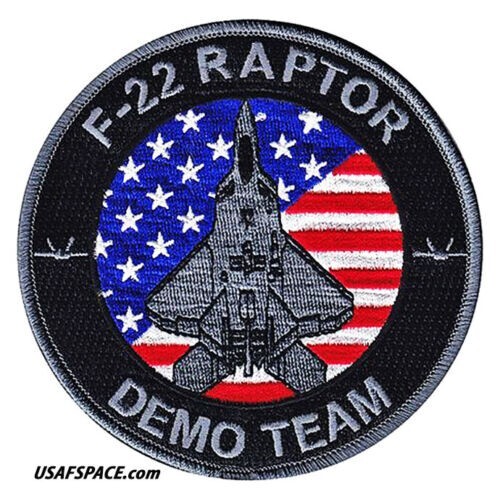 USAF -F-22- RAPTOR -DEMO TEAM-Langley AFB, VA-ORIGINAL AIR FORCE BLACK VEL PATCH