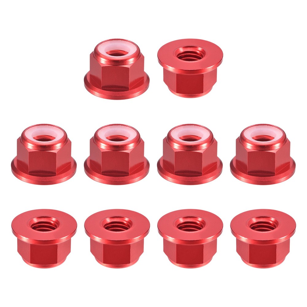 Nylon Insert Hex Lock Nuts, 10pcs - M8x1.25mm Self-Locking Nut(Claret)