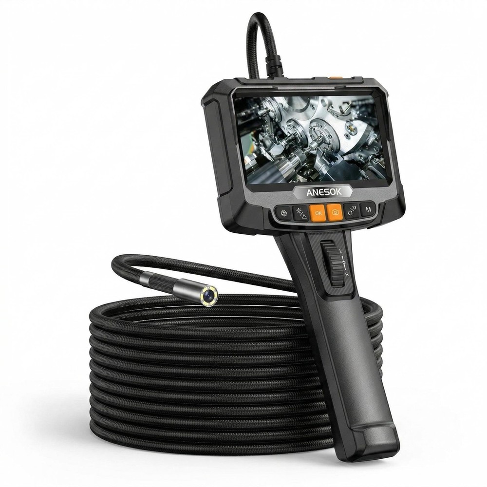 Borescope Endoscope Inspection Camera,Steerable Single-Lens 2m Cable,8.5mm Probe