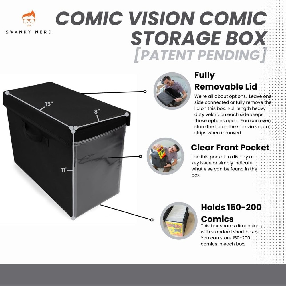 Comic Book Storage Box with Comic Book Display Window