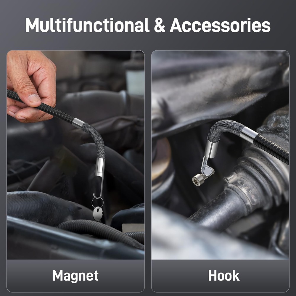 Two-Way Articulating Borescope with Light, USB-C Endoscope Inspection Camera ...