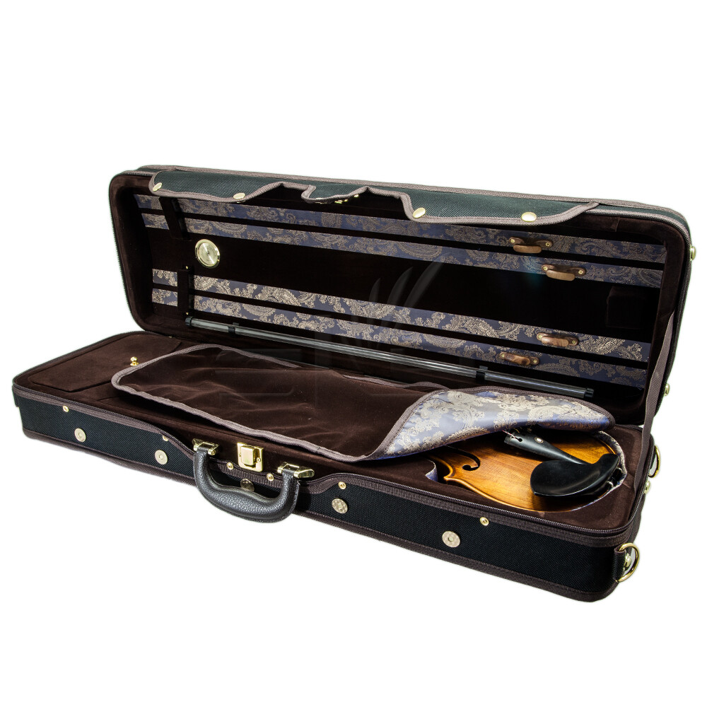 Professional Violin Oblong Rectangular Case 4/4 Size 4 Bow Holders 4/4 Full Size