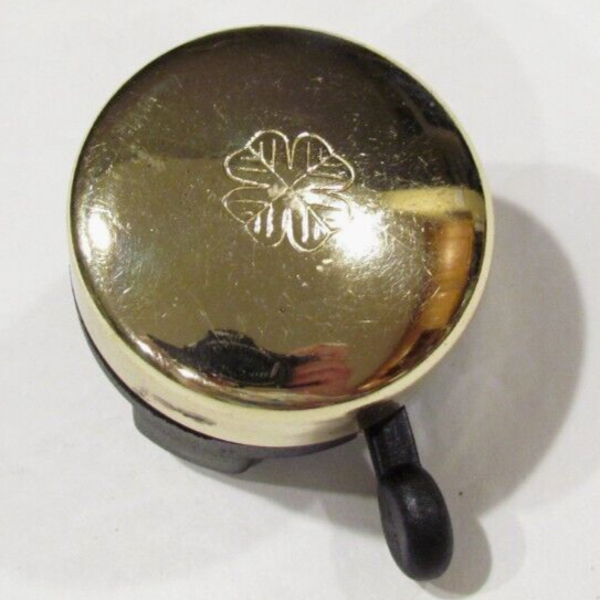 Four Leaf Clover Bicycle Warning Bell Shiny Gold Color