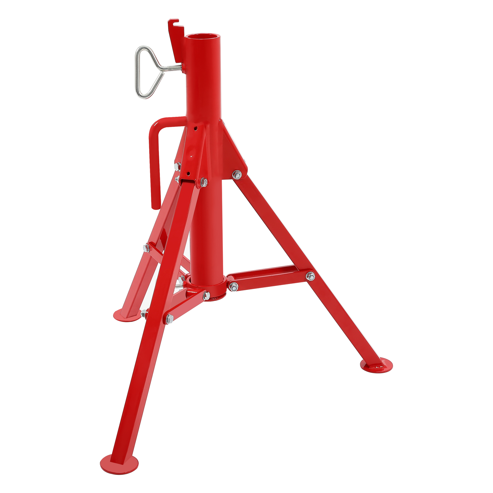 28"-52" Height 2500LB Steel Red V-Head Pipe Stand Folding Tripod Jack