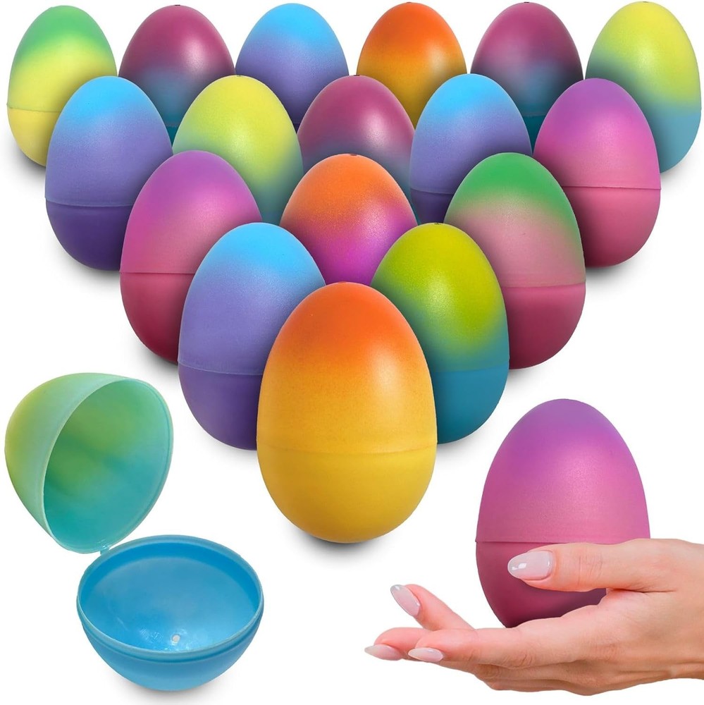 stargo 8 Pack - Plastic Easter Eggs Empty 3.2” Large Plastic Eggs Fillable for