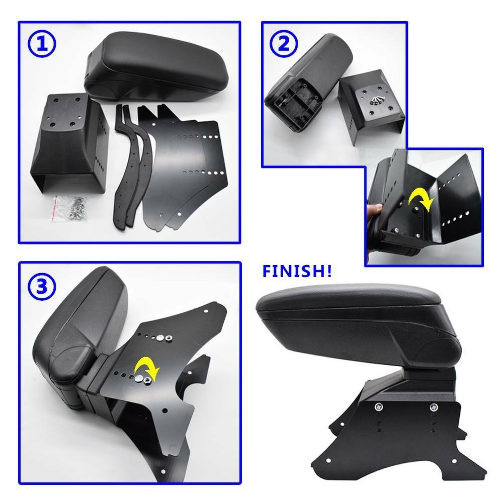 New Central Console Armrest Sliding Top Leather Tray Soft Storage Box Universal;