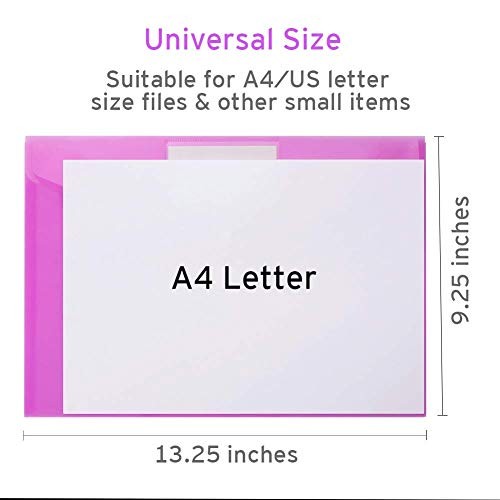 Pack Folders Plastic Envelopes, Clear Plastic File Folder for Document, 12