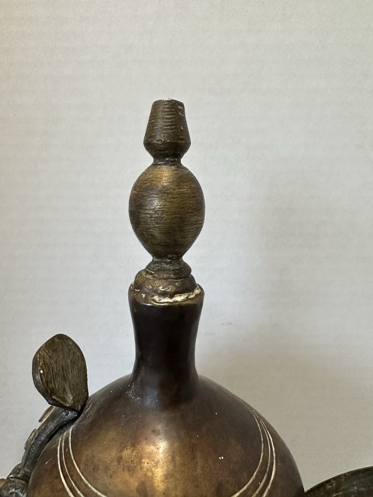 VTG Brass Stamped Large Middle Eastern Dallah Aribic Coffee Pot