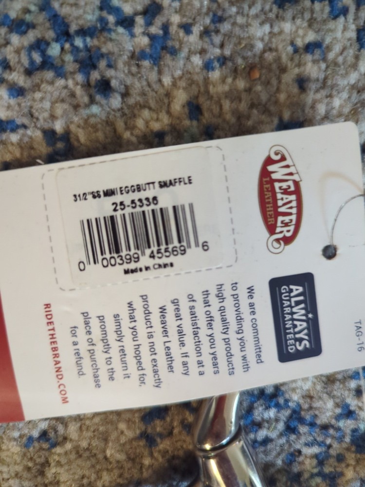 Weaver Leather O-Ring Snaffle Bit 3 1/2 In. Snaffle 1 1/2 Rings