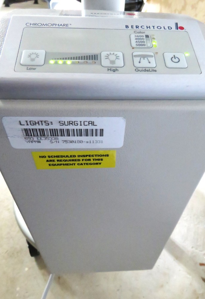 Chromophare E558 Exam Light, Light Emitting Diode, Berchtold Devon FloorStanding
