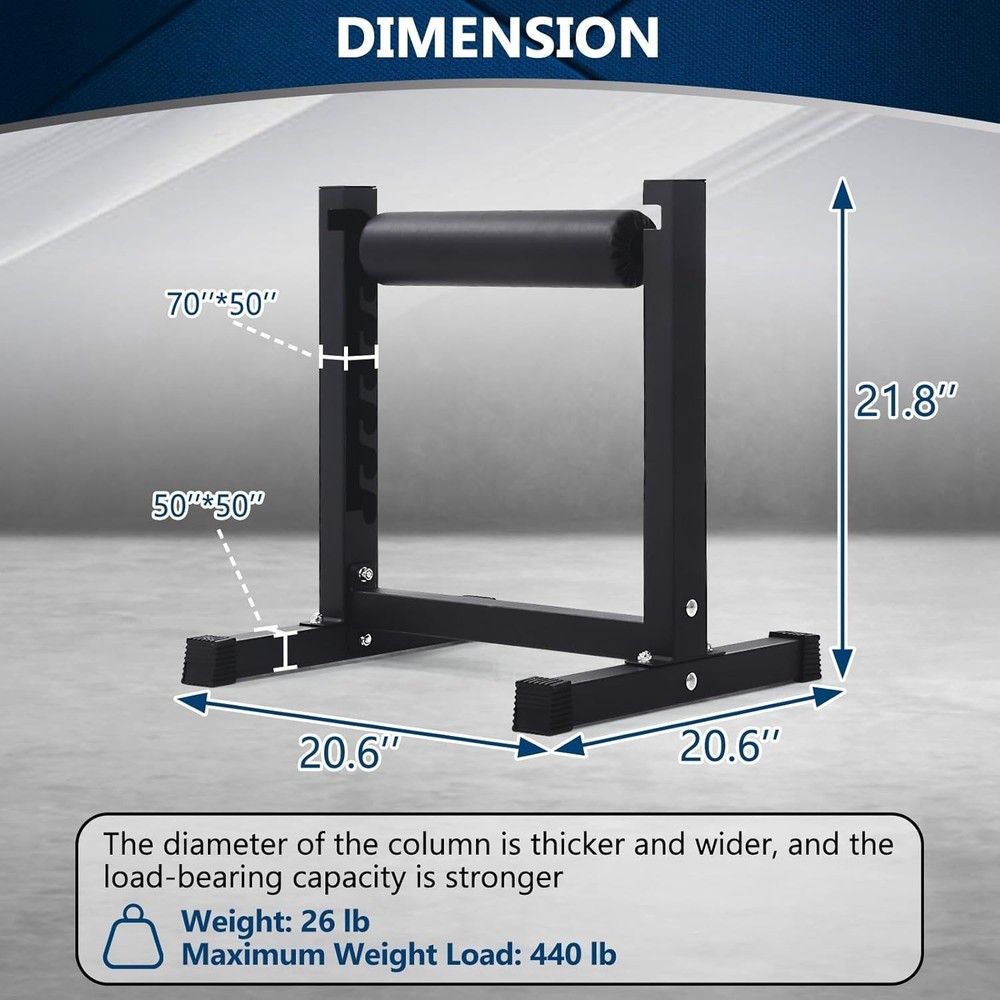 Adjustable Split Squat Stand Roller 7-Level Height Settings for Bulgarian Squats