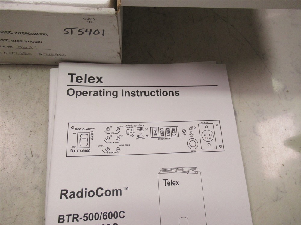 Telex RadioCom BTR-600C Intercom Set 71205-000SP Wireless Intercom Set