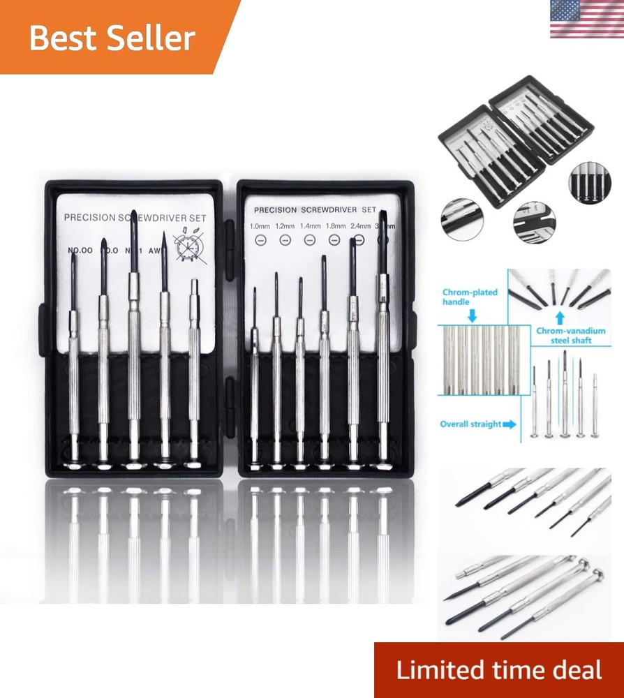 Durable 11PCS Precision Screwdriver Set - Ideal for Electronics & Watches
