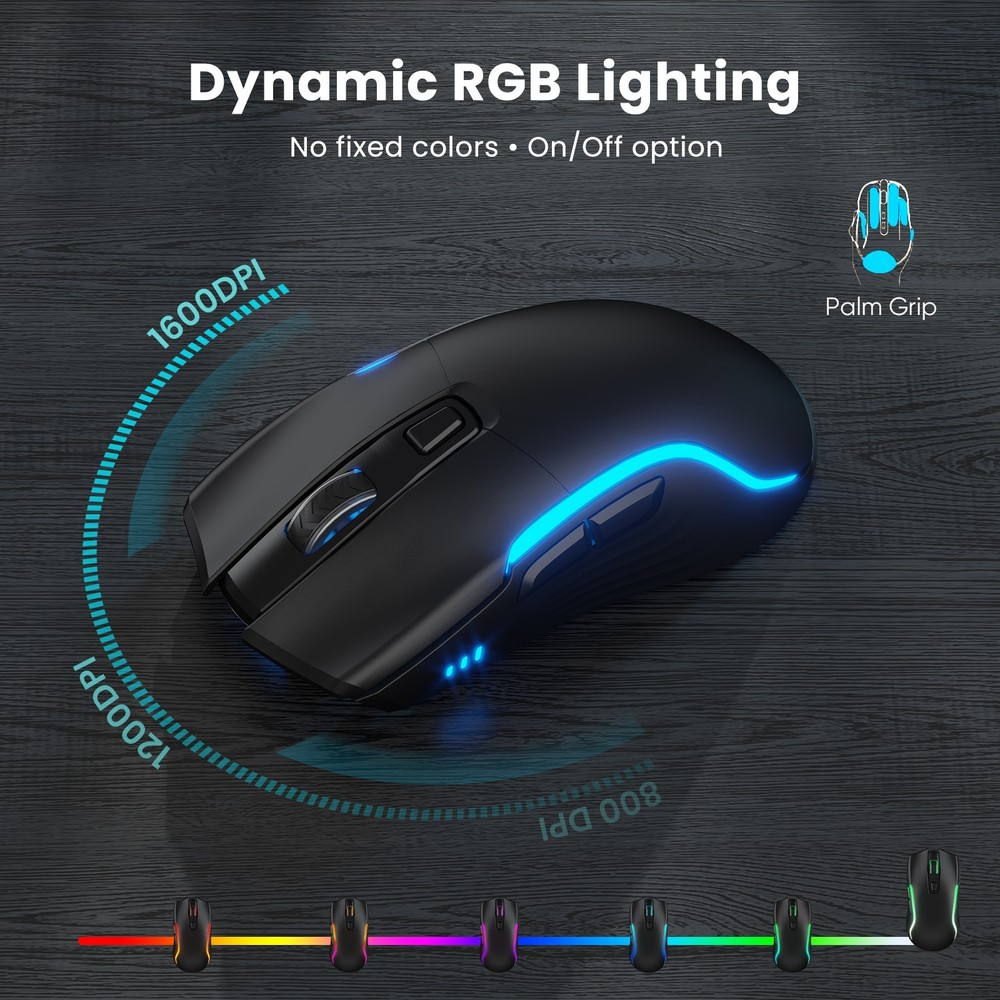 Wireless Keyboard & Mouse, Backlit Quiet Typing w/ Wrist Rest & Phone Holder