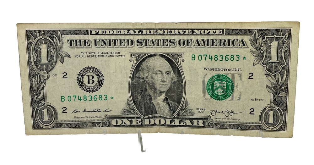 2013 B Duplicate Serial Number Error $1 B 07483683* Fort Worth Texas Star Note