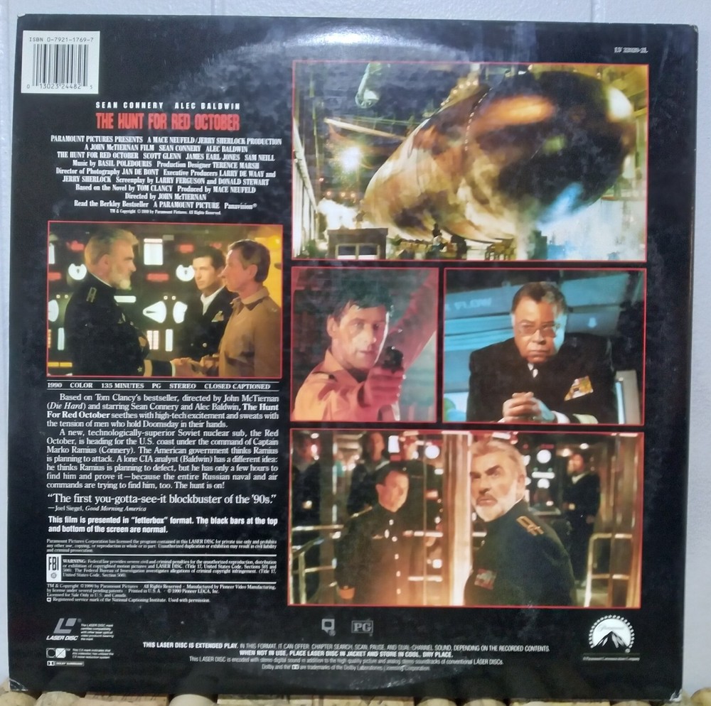 The Hunt for Red October (Laserdisc, 1990)