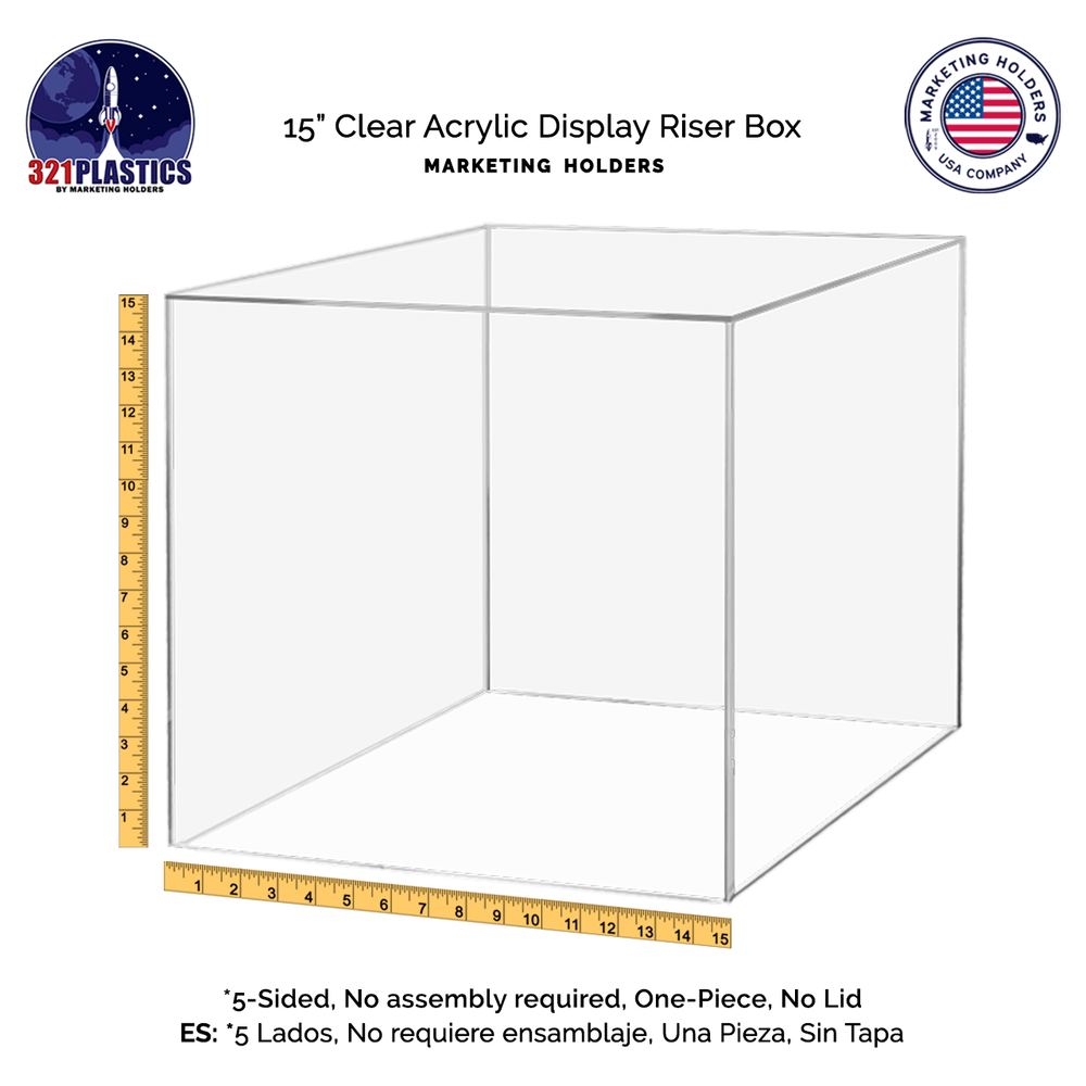 15" x 15" Clear Acrylic Display Box Product Riser