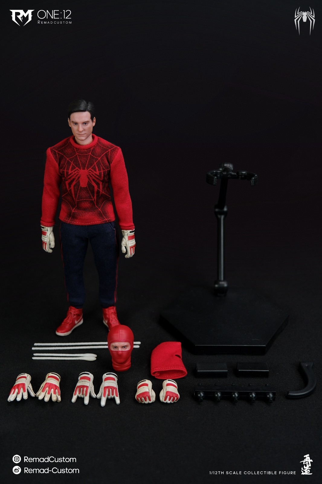 Remad Custom RM-008 Spider Human Wrestler Tobey Maguire 1/12 Action Model Figure