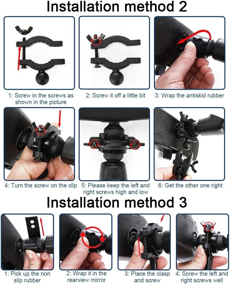 Universal Dash Cam Mount - 360° Adjustable Rear View Mirror Holder | Black