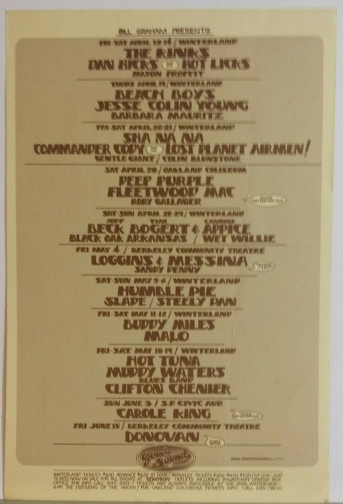 BiLL Graham PreSentS PoStcard Featuring The KinkS DEEp PurpLe