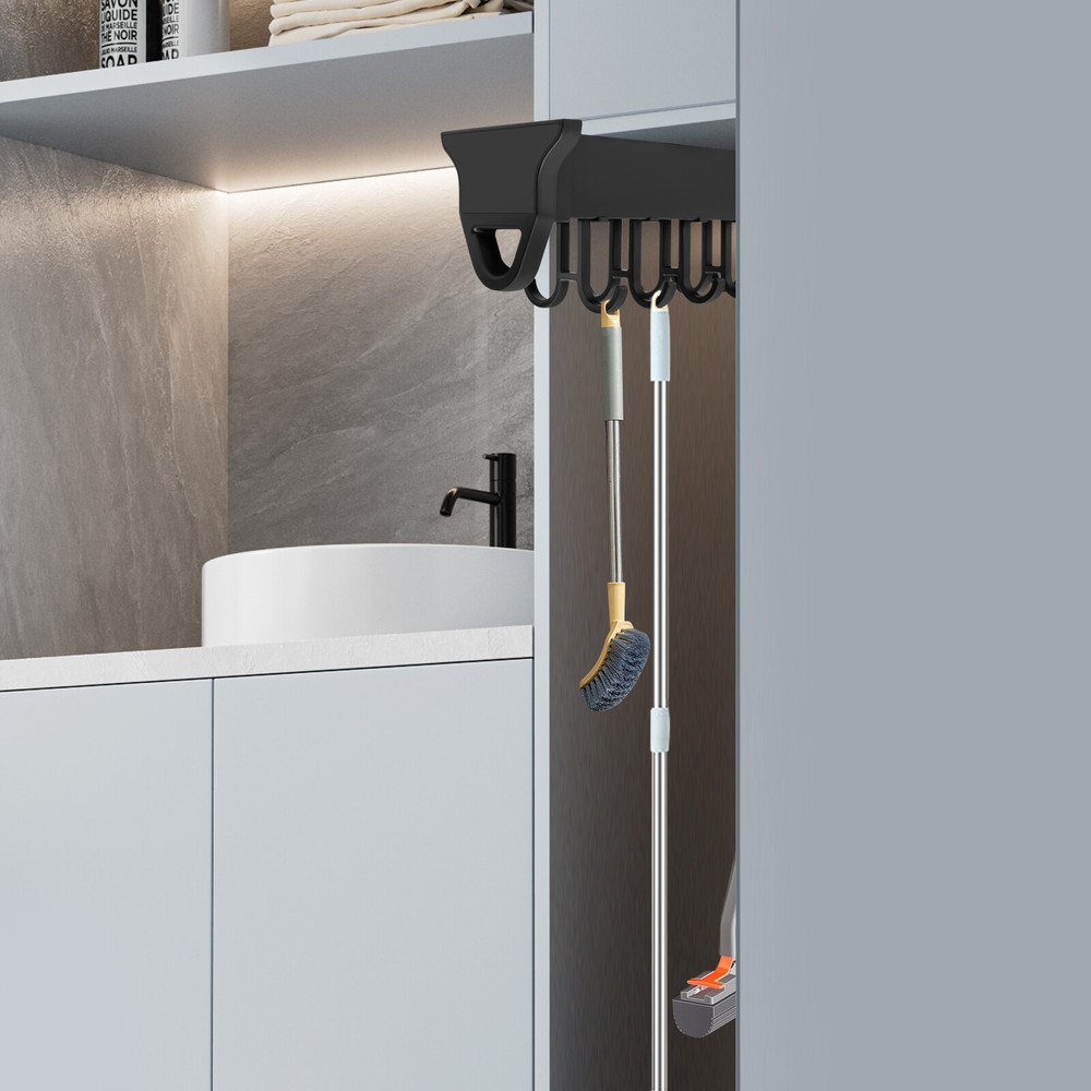 Pull-Out Storage Rack - Multifunctional Kitchen Organizer with 18 Hooks