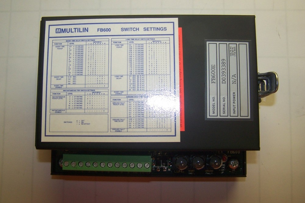 NEW MULTILIN STATIC TRIP RELAY SWITCH FB600 E