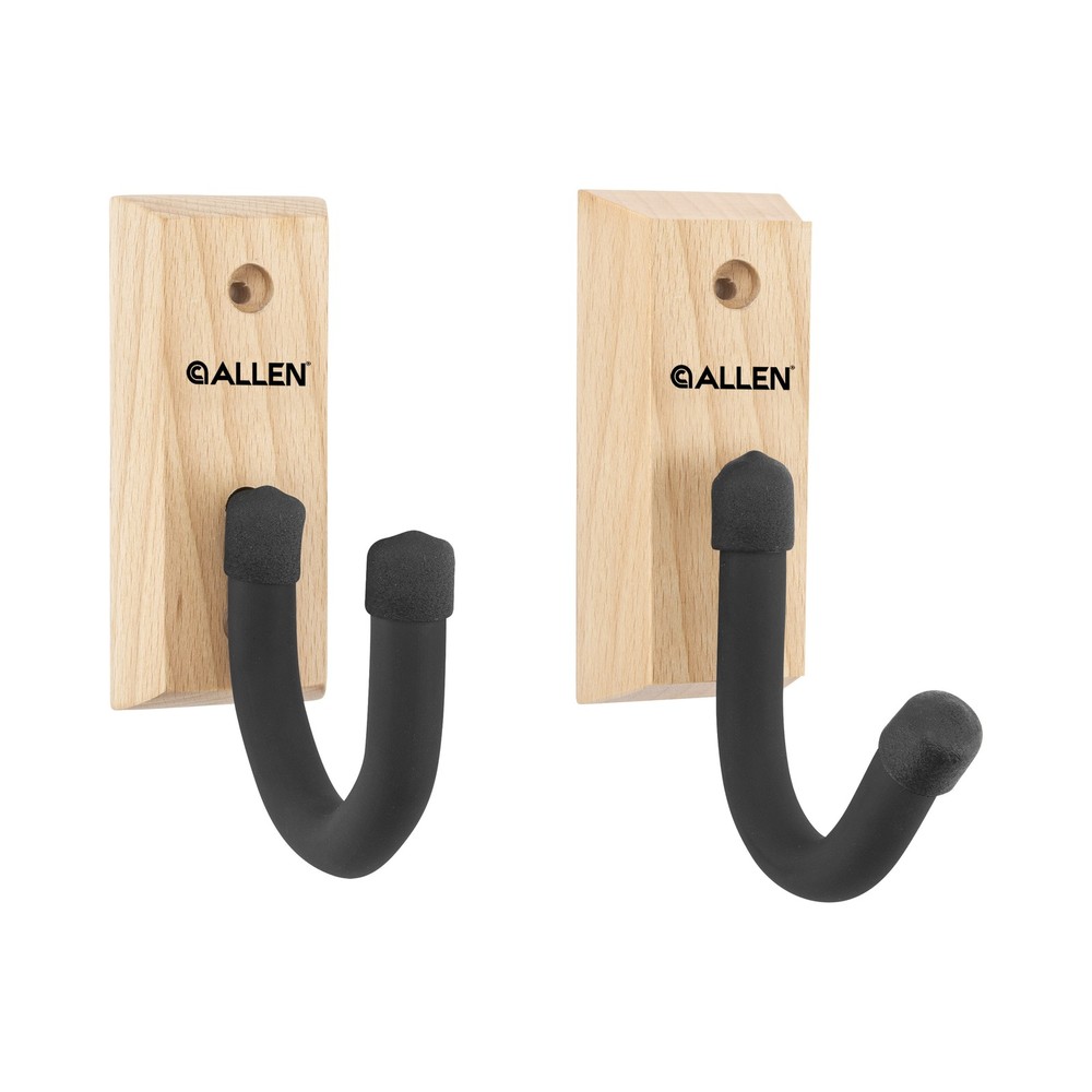 Defender Hooks with Wooden Mounting Plaque, 2-Hooks Per Pack, Black