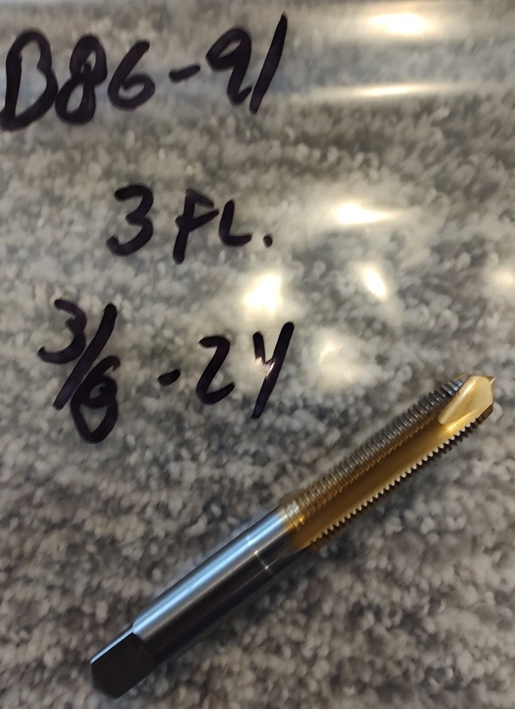 3/8-24 3FLUTE TAP COATED