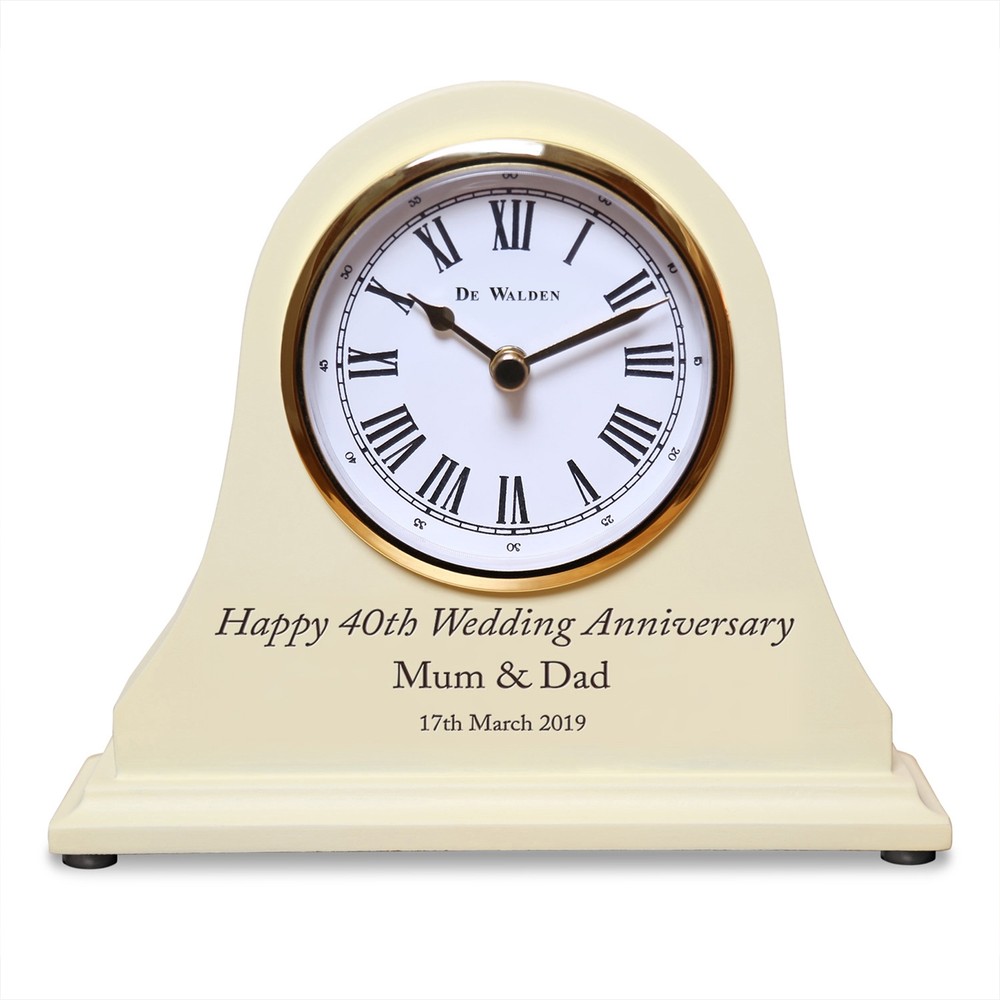Personalised 40th Ruby Wedding Anniversary Mantel Clock 40 Years Gift Idea