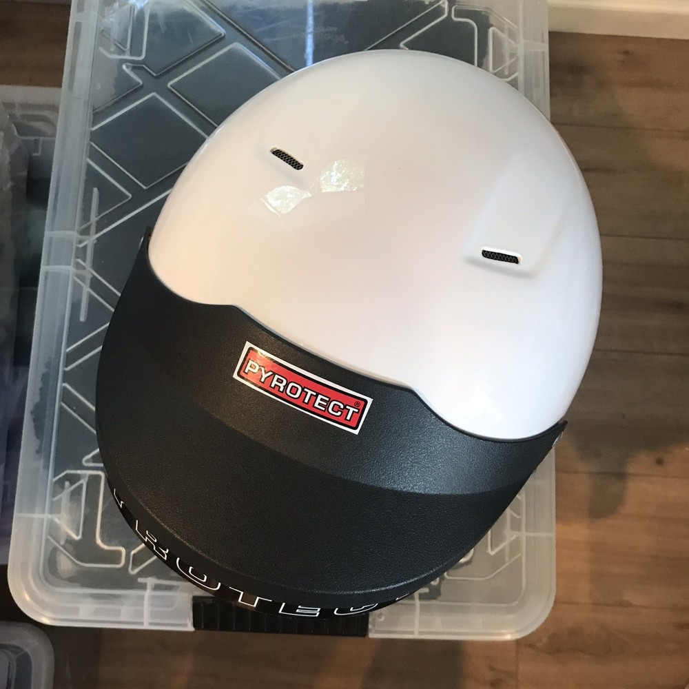 Pyrotect SA2015 Open Face Racing Helmet XS White Composite DOT w/ Box EUC
