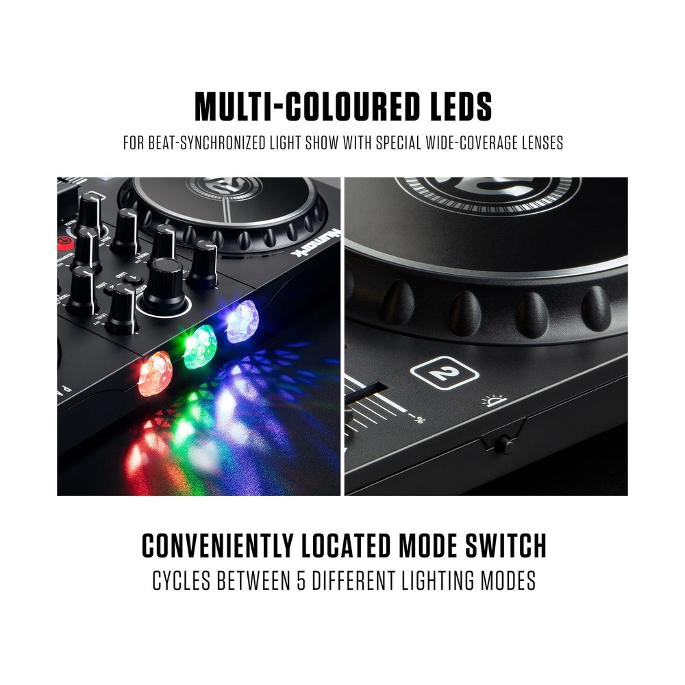 DJ Controller Bundle - USB DJ Set with Party Lights, 2 Decks, DJ Mixer, Audio...