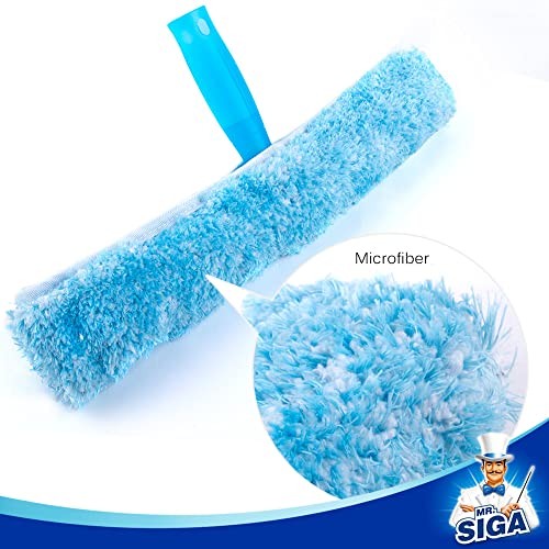 Professional Window Cleaning Combo - Squeegee & Microfiber Window 14-inch Blue