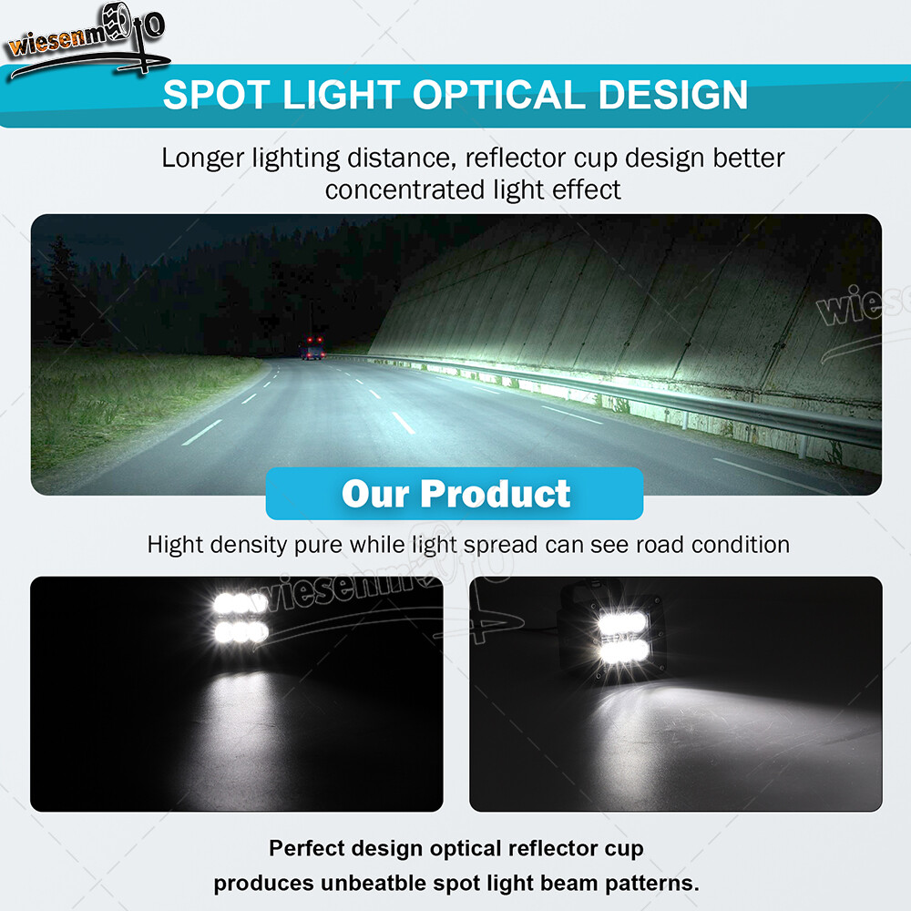 Fit 14+ Polaris RZR 800 900 XP 1000 Dual 24W LED Light Pods Headlight Mount Kit