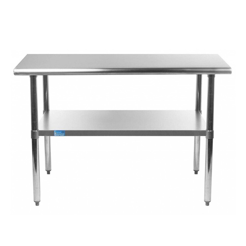 24" X 48" Stainless Steel Work Table With Galvanized Undershelf