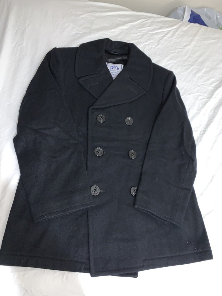DSCP WOOL Peacoat Men's 40S Black. EUC.