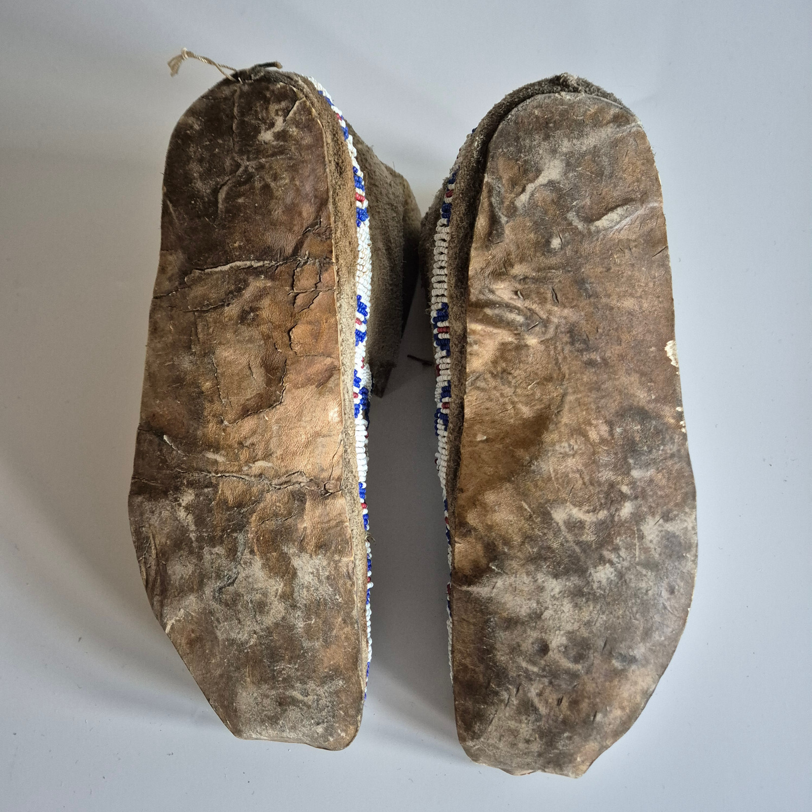 Antique Sioux or Cheyenne/Arapaho Beaded Moccasins from circa the 1870s-1880s.