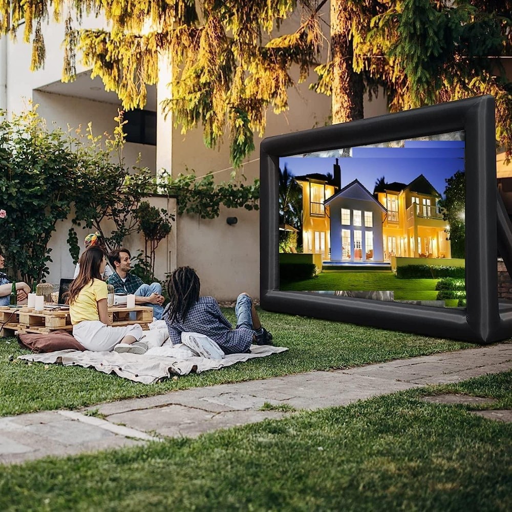 Inflatable Projector Screen, 20FT Portable Blow Up Outside Projector Screen, ...