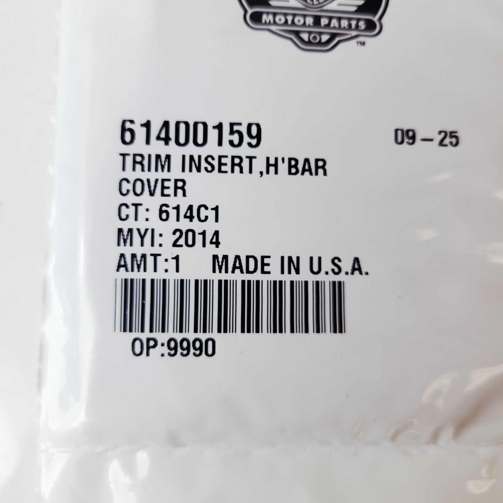 Harley-Davidson 2014-2025 Road King Black Handlebar Medallion Insert 61400159