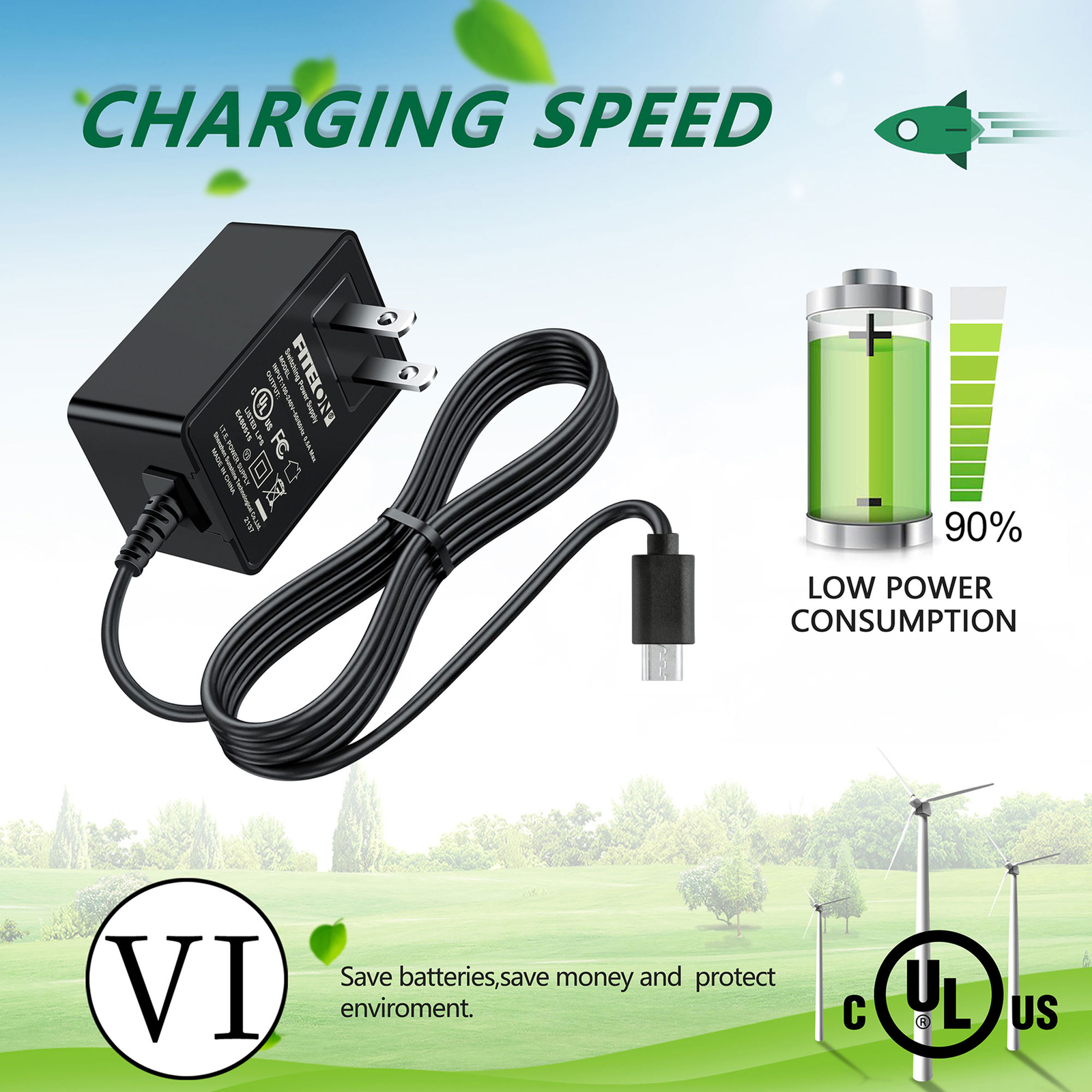 UL 5ft AC Adapter Charger For NVIDIA SHIELD 940-81761-2500-000 NX785QC16G Power