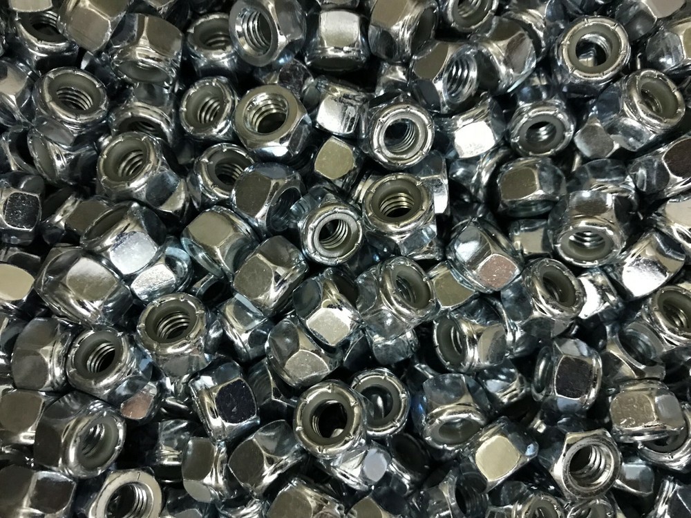 5/16-18 ZINC NYLON INSERT STOP LOCK NUT - 50 PIECES