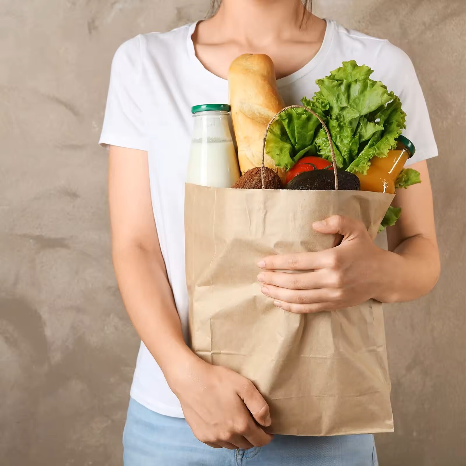 Twisted Handle Paper Bags Brown & White For Party Gift Carrier ECO Friendly Bags