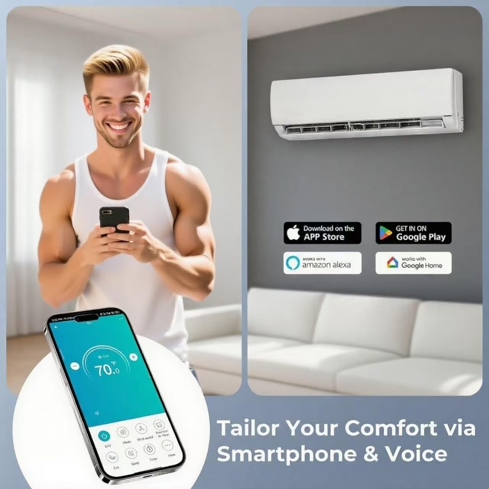 17000 BTU Mini Split AC/Heating System 230V WIFI Enabled Energy Efficient R32