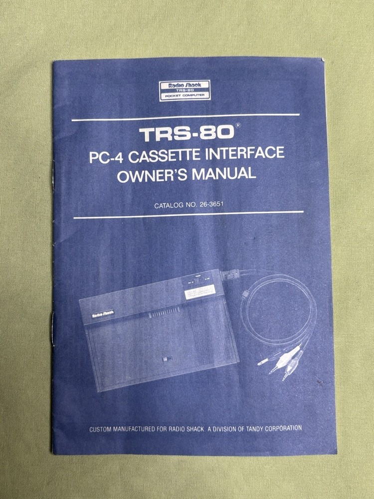 Tandy Radio Shack PC-4 Pocket Computer w/ Cassette Interface
