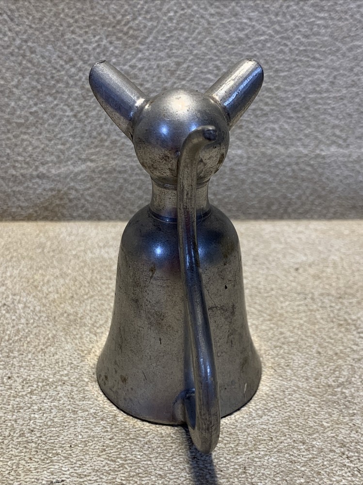 Vintage Hand Made Pewter Cat Stirrup Cup 3”