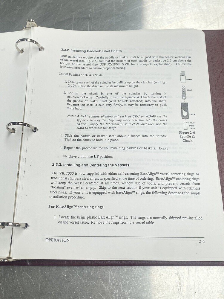 Vankel VK 7000 Dissolution Test Station - Users Manual / Instructions Book